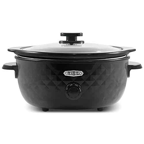 MST1234BX Diamond Pattern Slow Cooker Removable, Dishwasher-Safe Stoneware Pot With Tempered Glass Lid, Cool-Touch Handles, 6 Quart, Charcoal Black 3 MST1234BX Diamond Pattern Slow Cooker Removable, Dishwasher-Safe Stoneware Pot With Tempered Glass Lid, Cool-Touch Handles, 6 Quart, Charcoal Black