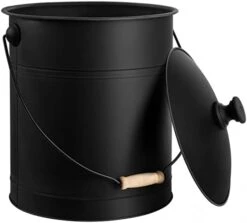 Magabeli Ash Bucket With Lid Outdoor And Indoor Coal Bucket For Fireplace Medium Fire Bucket Metal Ash Can For Grill Charcoal Bucket Essential Tools For Fireplace Fire Pit Wood Burning Stove Black -KitchenAid Shop 31W40bp7asL. AC