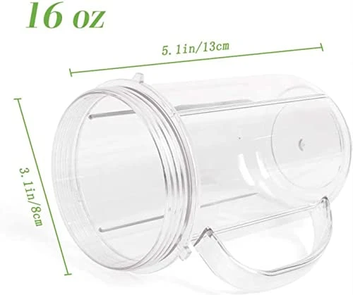 TJPoto Pack Of 2# MB250W Juicer MBR-1701 MBR-1702 MBR-1101 MB-BX1770-02 MB1001 16oz Hanlde Cup With Ring Yellow Green Magic Bullet Juicer Replacement Part New 4 TJPoto Pack Of 2# MB250W Juicer MBR-1701 MBR-1702 MBR-1101 MB-BX1770-02 MB1001 16oz Hanlde Cup With Ring Yellow Green Magic Bullet Juicer Replacement Part New - Image 2