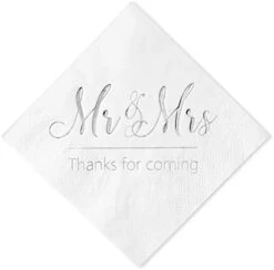 Wedding Napkins Mr And Mrs Gold Cocktail Beverage Dessert Napkins For Wedding Shower Engagement Party Decorations, Wedding Cake Table Decor Supplies. 100 Pcs, 3-Ply -KitchenAid Shop 31WFDQCrvIS. AC