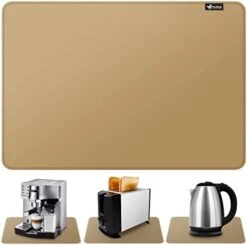 Kitchen Coffee Maker Heat Resistant Mat, Waterproof Silicone Coffee Mat, Fireproof Countertop Protector Cover Mat Under Oven, Coffee Maker, Cutting Board, Bread Machine (Grey, 16"X25") -KitchenAid Shop 31WUfciXRzL. AC