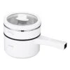 Electric Hot Pot Upgraded, Non-Stick Pan,1.89L Mini Pot For Steak,Fried Rice,with Temperature Control And Steamer - Rapid Noodles Cooker, Ramen, Oatmeal, Soup - Steamer,Egg,Vegetables, Potatoes White