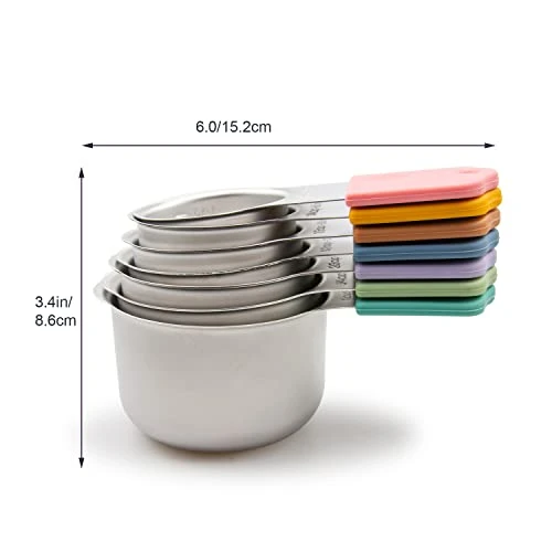 Agnetic Measuring Cups Set, 7 Pieces 18/8 Stainless Steel Stackable Nesting Heavy Duty Metal Measure Cups, Color Silicone Handle Kitchen Tools For Dry And Liquid Ingredients Colorful 5 Agnetic Measuring Cups Set, 7 Pieces 18/8 Stainless Steel Stackable Nesting Heavy Duty Metal Measure Cups, Color Silicone Handle Kitchen Tools For Dry And Liquid Ingredients Colorful - Image 3