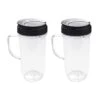 Blender Cups Replacement 22 Oz Tall Cup Includes Flip Top To Go Lid Replacement Part Compatible With 250W Magic Bullet MB 1001 Blenders(2pack) -KitchenAid Shop 31XB72upajL