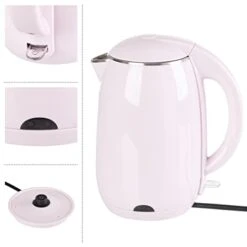 Electric Kettle – Auto-Off Rapid Boil Water Heater With Stainless-Steel Interior And Double Wall Construction By Classic Cuisine (Pink), 1.8 L -KitchenAid Shop 31XLKDTDJSL