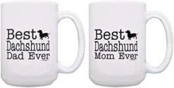 Dog Owner Gift Best Dachshund Dad Ever Paw Pattern 11oz Ceramic Coffee Mug Tea Cup White -KitchenAid Shop 31XYrwN6JdL. AC