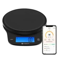 Nutrition Smart Food Kitchen Scale, Digital Ounces And Grams For Cooking, Baking, Meal Prep, Dieting, And Weight Loss, 11 Pounds-Bluetooth, Black