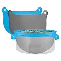 2 Pack Slow Cooker Liners - Reusable Silicone Slow Cooker Liners Fit 6-8 Quarts Oval Or Round Pot, Leakproof Crock-Po Divider - Food-Safe & Dishwasher-Safe (Blue + Grey)