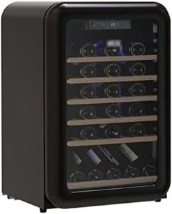 AWJ Wine Cellars Constant Temperature Wine Cabinet,Small Refrigerator 115 Liters,4℃-22℃ Mini Fridge,6-Layer Imported Beech Wood Shelf Three-Layer Glass + Low-E Coating -KitchenAid Shop 31YE8g1phDL. AC