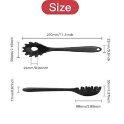 Silicone Spaghetti Server, Food Grade Pasta Fork, High Heat Resistant To 480°F, Durable Heat-Resistant Silicone Spaghetti Scoop (Black) -KitchenAid Shop 31YoR5O44iS