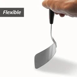 Stainless Steel Flexible Spatula Turner, VOVOLY Thin Metal Spatula For Cast Iron Skillet, Thin Blade And Heat Resistant Silicone Handle, Great For Egg, Cookie, Meat, Crep, Medium -KitchenAid Shop 31YpeHYOzlL