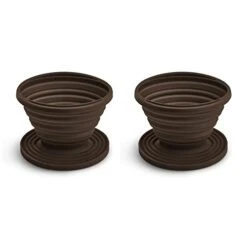 Collapsible Reusable Coffee Brewing Cone, Silicone, Number 2-Size, Brews 2 To 6-Servings, Set Of 2