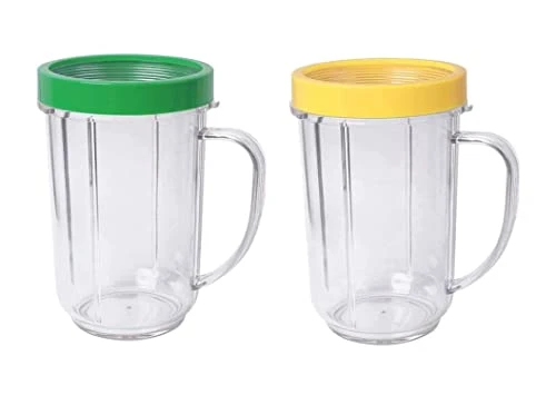 TJPoto Pack Of 2# MB250W Juicer MBR-1701 MBR-1702 MBR-1101 MB-BX1770-02 MB1001 16oz Hanlde Cup With Ring Yellow Green Magic Bullet Juicer Replacement Part New 3 TJPoto Pack Of 2# MB250W Juicer MBR-1701 MBR-1702 MBR-1101 MB-BX1770-02 MB1001 16oz Hanlde Cup With Ring Yellow Green Magic Bullet Juicer Replacement Part New