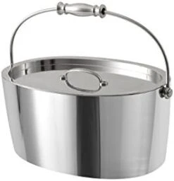 By Fortessa Professional Metal Barware/Bar Tools By Charles Joly, 12" X 5.25" Stainless Steel Ice Bucket With Handle And Drain Tray, Silver -KitchenAid Shop 31ZS04aCR7L. AC