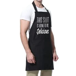 Miracu Funny Aprons For Men, Women - Fathers Day, Mothers Day, Birthday Kitchen Gifts For Men, Mom, Wife, Dad, Husband, Boyfriend, Baker, Mens Grill Chef Apron, Fun BBQ Grilling Baking Cooking Aprons -KitchenAid Shop 31ZnNKfIwAL