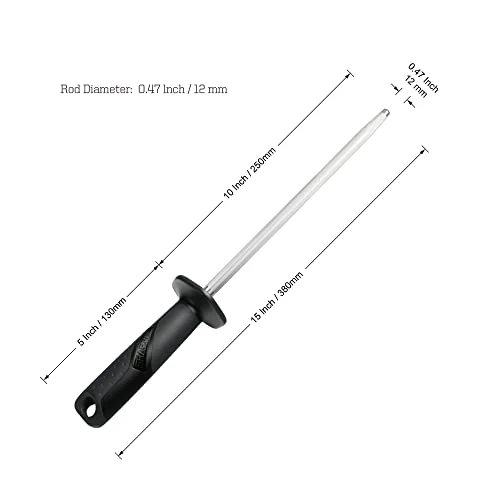 117N Professional Kitchen Knife Sharpening Honing Steel Sharpener Rod Restore Blade Quickly(10 Inch) 5 117N Professional Kitchen Knife Sharpening Honing Steel Sharpener Rod Restore Blade Quickly(10 Inch) - Image 3