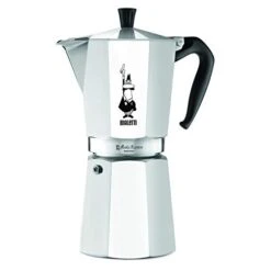 Original Bialetti 12-Espresso Cup Moka Express | Espresso Maker Machine And Zonoz Wooden Small Espresso Stirring Spoon Bundle (12-cup, 25 Fl Oz, 775 Ml)