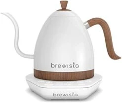 Artisan Electric Gooseneck Kettle, 1 Liter, For Pour Over Coffee, Brewing Tea, LCD Panel, Precise Digital Temperature Selection, Flash Boil And Keep Warm Settings (Pearl All White) -KitchenAid Shop 31aJSiAgyFL. AC