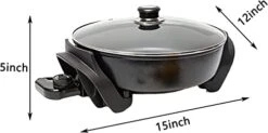 Extra Deep Electric Skillet Nonstick - Adjustable Temperature Control Aluminum Electric Fryer (12 Inch) -KitchenAid Shop 31bE1TU1AhL