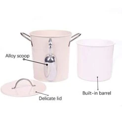 Home By Jackie Inc T586 Cream 4L Metal Double Walled Ice Bucket Set With Lid And Scoop -KitchenAid Shop 31bOxGbRAQL