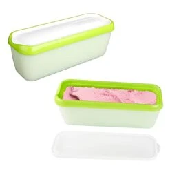 Ice Cream Storage Containers With Lids 2 Pack - 1.5 Quarts Reusable Homemade Ice Cream Tubs, Freezer Containers Perfect For Sorbet, Frozen Yogurt Or Gelato (Green)