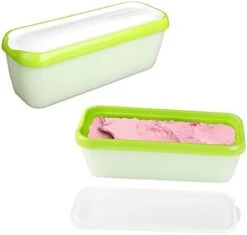 Ice Cream Storage Containers With Lids 2 Pack - 1.5 Quarts Reusable Homemade Ice Cream Tubs, Freezer Containers Perfect For Sorbet, Frozen Yogurt Or Gelato (Green) -KitchenAid Shop 31bSkOQm38L. AC