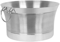 IrdRock Home Double Wall Round Beverage Tub - Stainless Steel - Ice Bucket - Metal Decorative Drink Cooler - House Party - Handles Small Container - Large -KitchenAid Shop 31bwq4kVONL. AC