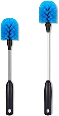 Tainless Steel Bottle Brush, 2 Pack Long Handle Water Bottle Scrubbing Brush, Built For Cleaning Sports Bottles, Baby Bottles, Cups, Mugs, Glasswares, Tumblers, Wine Decanters, Flask, 13 In - 15 In 14 Tainless Steel Bottle Brush, 2 Pack Long Handle Water Bottle Scrubbing Brush, Built For Cleaning Sports Bottles, Baby Bottles, Cups, Mugs, Glasswares, Tumblers, Wine Decanters, Flask, 13 In - 15 In -KitchenAid Shop 31c1BVvl4GL. AC