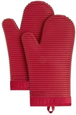 KitchenAid Ribbed Soft Silicone Oven Mitt Set, 7"x13", Milkshake 2 Count -KitchenAid Shop 31ccteTi67L. AC