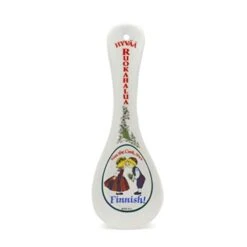 Decorative Ceramic Kitchen Spoon Rest By E.H.G | Finnish "Hyvaa Roukahalua"