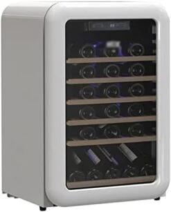 AWJ Wine Cellars Constant Temperature Wine Cabinet,Small Refrigerator 115 Liters,4℃-22℃ Mini Fridge,6-Layer Imported Beech Wood Shelf Three-Layer Glass + Low-E Coating -KitchenAid Shop 31d4mYMZkL. AC