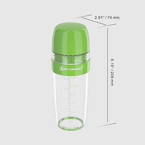 2 In 1 Salad Dressing Shaker Container With Citrus Juicer, Dripless Pour, Leak-free, Soft Grip, Dishwasher Safe, BPA Free, Homemade Salad Dressing Bottle Mixer Measure, 350ml (1-1/2 Cups) 7 2 In 1 Salad Dressing Shaker Container With Citrus Juicer, Dripless Pour, Leak-free, Soft Grip, Dishwasher Safe, BPA Free, Homemade Salad Dressing Bottle Mixer Measure, 350ml (1-1/2 Cups) - Image 5