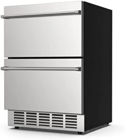 Wine And Beverage Refrigerator, 24 Inch Dual Zone Wine Fridge With Safety Locks, Under Counter Wine Cooler Beer Fridge Built-In Or Freestanding, Holds 20 Bottles And 57 Cans (Glass Door & Foam Door) -KitchenAid Shop 31dHaNNsFfL. AC