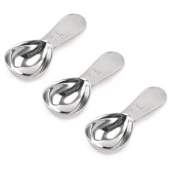 Coffee Scoop 3-piece Set Stainless Steel Tablespoon Measure Spoon, Coffee Scoop 1 Tablespoon(15 Ml, Silver) Suitable For Ground Coffee, Milk, Powder Brewing