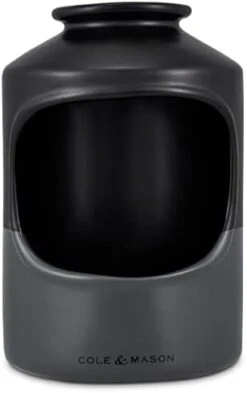 Cole & Mason H822135 Elmdon Black/Grey Garlic Keeper | Kitchen Organisation, Storage Pot For Fresh Garlic | Ceramic/Acacia/Silicone | (H)120 Mm X (D)110 Mm | 2 Year Guarantee -KitchenAid Shop 31ddtvWKu L. AC