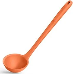 13 Inch Silicone Soup Ladle: U-Taste 600ºF Heat Resistant 4 Oz Large Non-stick Seamless Rubber Kitchen Deep Serving Spoon With Non-slip Solid Long Handle For Cooking Sauce/Stews/Gravies (Aqua Sky) -KitchenAid Shop 31drvgzNtVL. AC