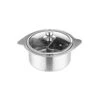 ALONCEpdg Chef's Pans Stainless Steel Single Hot Pot，Induction Cooker Dedicated Shabu Small Hot Pot Mandarin Duck Pot，（16cm） Silver