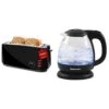 CT-4829B Long Slot Toaster, 4 Slice, Black & EKT1001B Electric BPA-Free Glass Kettle, Cordless 360° Base, Stylish Blue LED Interior, Handy Auto Shut-Off Function, 1L, Graphite Black -KitchenAid Shop 31fWVY2XAkL