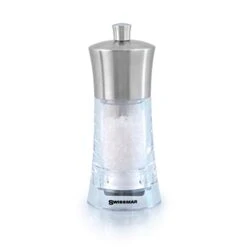 Torre Acrylic Salt Mill With Stainless Steel Top, 15cm/6",