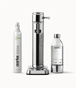 Aarke - Carbonator III Premium Carbonator - Sparkling & Seltzer Water Soda Maker-Soda Maker With PET Bottle (Stainless Steel, With CO2 Cylinder)