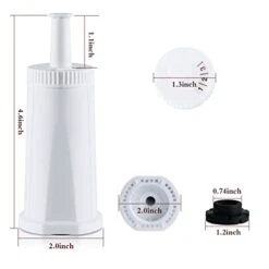 4 Pack RAMCO Water Filter Replacement For Breville BES880 Barista Touch, BES990 Oracle Touch BES980 Oracle & Bambino ClaroSwiss Sage Espresso Machine BES920 BES878 Compare To Part #BES008WHT0NUC1 -KitchenAid Shop 31ftj3fY5ML