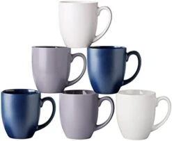 16oz Coffee Mugs Set Of 6, Large Ceramic Coffee Mugs For Men, Women, Dad, Mom, Modern Coffee Mugs With Handle For Tea,Latte,Cappuccino,Cocoa. Dishwasher&Microwave Safe, Matte Blue 25 16oz Coffee Mugs Set Of 6, Large Ceramic Coffee Mugs For Men, Women, Dad, Mom, Modern Coffee Mugs With Handle For Tea,Latte,Cappuccino,Cocoa. Dishwasher&Microwave Safe, Matte Blue -KitchenAid Shop 31g7exNMooL. AC