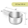 BERYLER 1/2 Cup (120 Ml | 120 Cc | 4 Oz) Measuring Cup, Stainless Steel Measuring Cups, Metal Measuring Cup, Kitchen Gadgets For Cooking -KitchenAid Shop 31gA9oLTvuL