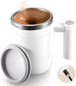 Self Stirring Coffee Mug,Rechargeable Automatic Magnetic Self Mixing Coffee Mug With 2 Stir Bar,13oz Auto Stainless Steel Mixer Cup For Coffee Milk Cocoa For Office Travel Best Christmas Gifts (White) -KitchenAid Shop 31gGRUnAD2L. AC