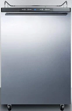 Summit Appliance SBC635M7NKSSHH Freestanding Commercially Listed Beer Dispenser With Auto Defrost, Digital Thermostat, Stainless Steel Door, Professional Horizontal Handle And Black Cabinet