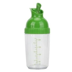 Salad Dressing Container,Good Grips Shaker Leak Proof Spout Lid And Measurement Marks Pouring Supplies Dispenser Perfect For Kitchen Homemade Mixing Dressing Oil And Vinegar Clear(green)