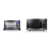 Toshiba AC25CEW-BS Digital Toaster Oven & EM131A5C-BS Microwave Oven With Smart Sensor, Easy Clean Interior, ECO Mode And Sound On/Off, 1.2 Cu.ft, Black Stainless Steel