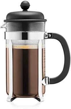 Bodum Caffettiera French Press Coffee Maker, Black Plastic Lid And Stainless Steel Frame, 3-Cup, 12-Ounce -KitchenAid Shop 31hZ0BvZLL. AC