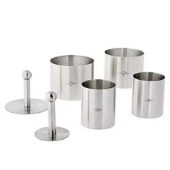 Küchenprofi Stainless Steel 6-Piece Forming Rings With Tamper/Pushers, Silver