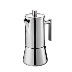 GEFU Ge16390 6 Cup Espresso Maker, Stainless Steel, Stainless Steel, 14.5 x 10.5 x 22 cm